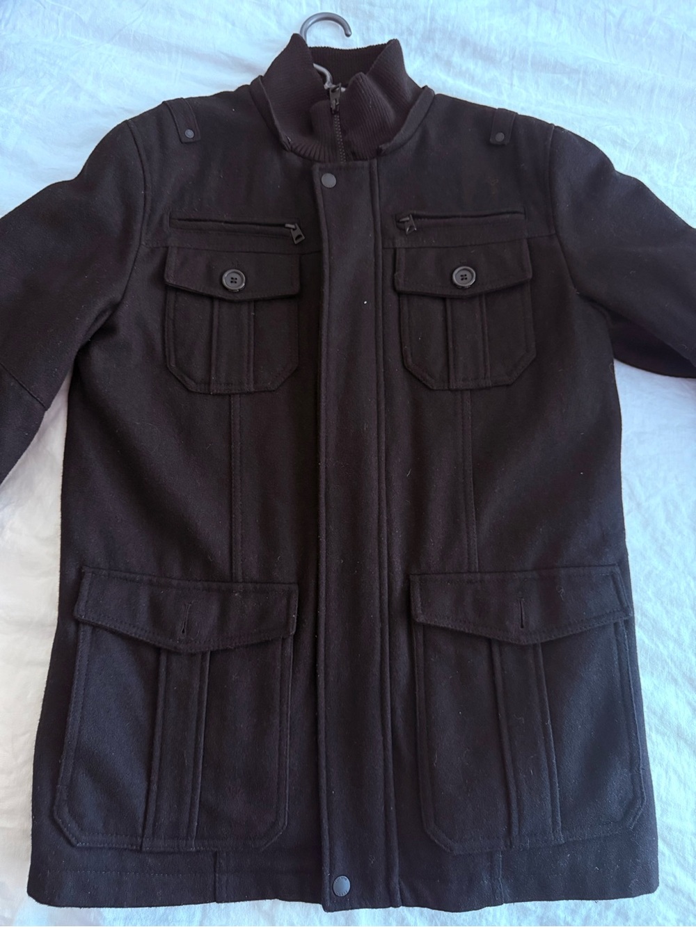 Guess Men's Black Military Field Jacket